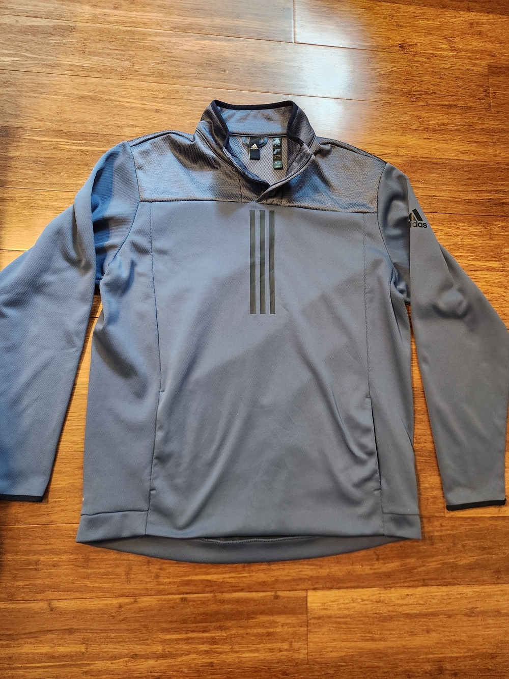 Adidas Men's Blue Climawarm 1/4 Zip Performance Pullover Golf Sweater Jacket, XL
